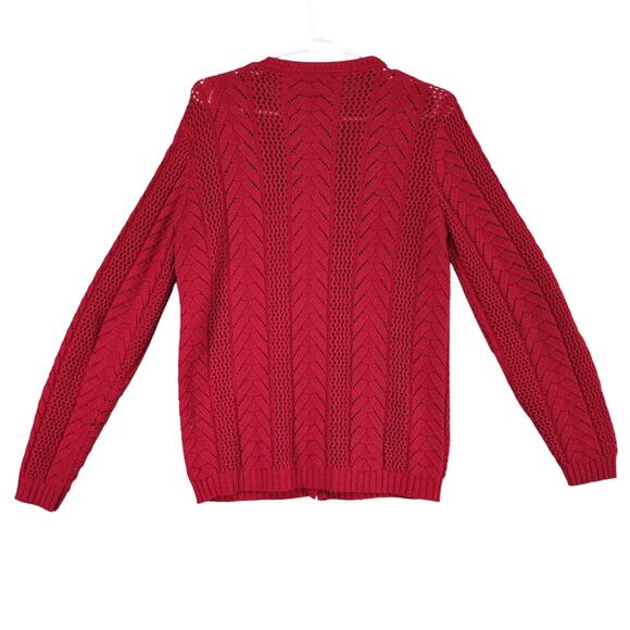Vintage British Vogue Wintuk Red Cardigan Sweater, Acrylic Made in USA Women's S - Picture 3 of 6